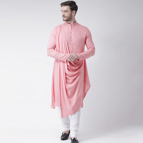 https://soulstylez.com/products/men-pink-solid-straight-kurta-with-attached-drape