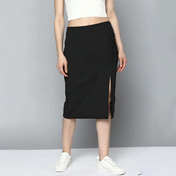 https://soulstylez.com/products/women-black-pure-cotton-solid-ruched-straight-skirt