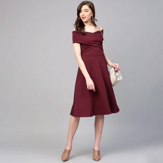 https://soulstylez.com/products/burgundy-off-shoulder-pleated-fit-flare-dress