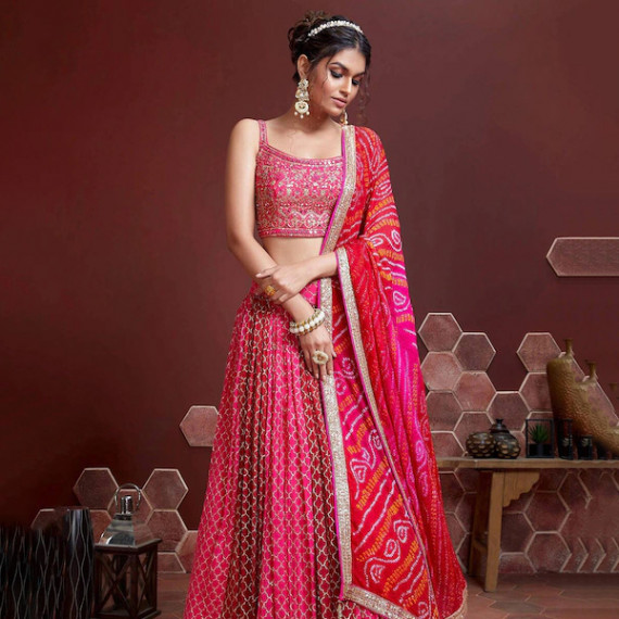 https://soulstylez.com/products/pink-white-embellished-thread-work-semi-stitched-lehenga-unstitched-blouse-with-dupatta